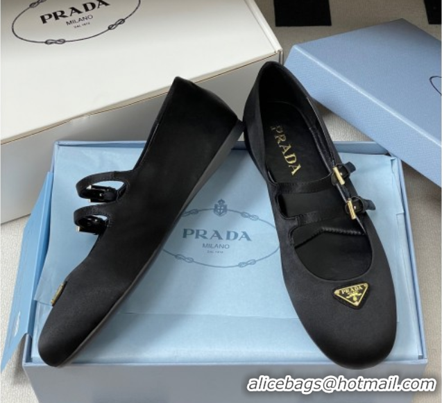 Grade Quality Prada Satin ballerinas flat Black 2025 1F794N