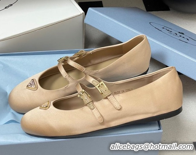 Good Looking Prada Satin ballerinas flat Nude 2025 1F794N