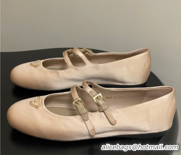 Good Looking Prada Satin ballerinas flat Nude 2025 1F794N