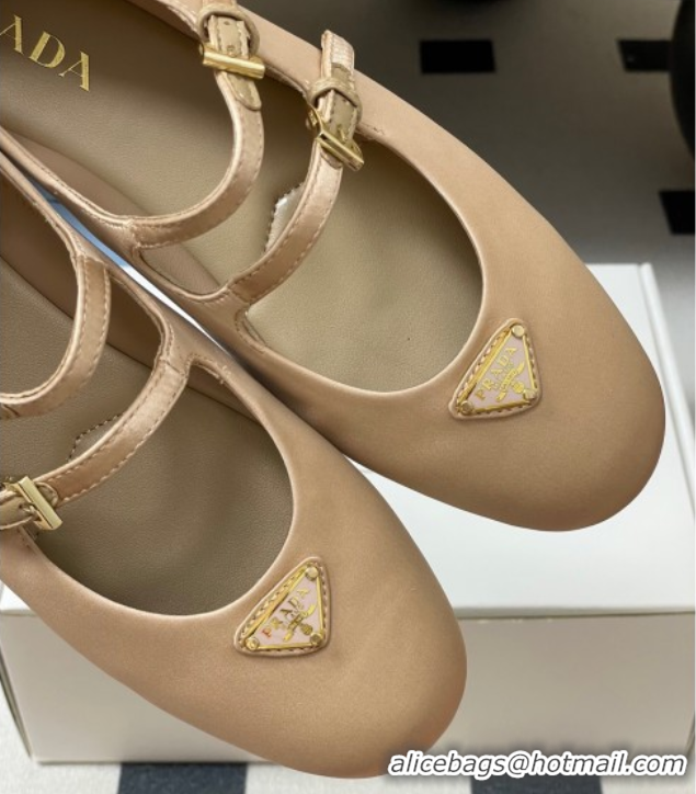 Good Looking Prada Satin ballerinas flat Nude 2025 1F794N