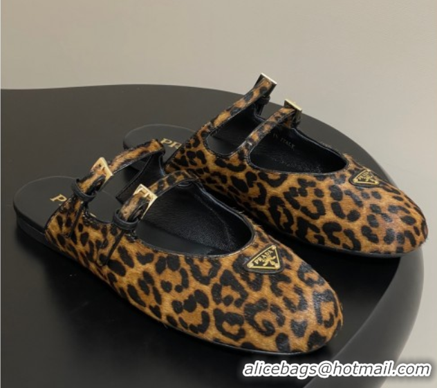 Top Design Prada Printed mohair ballerina flat mules 2025 1F794N