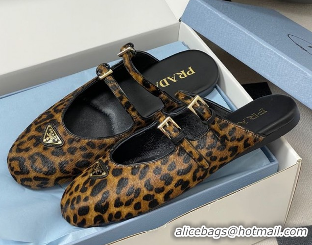 Top Design Prada Printed mohair ballerina flat mules 2025 1F794N