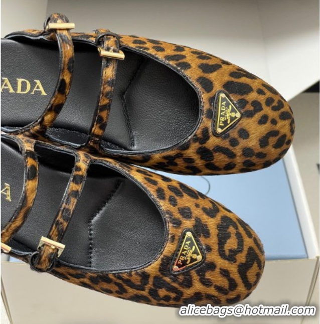 Top Design Prada Printed mohair ballerina flat mules 2025 1F794N