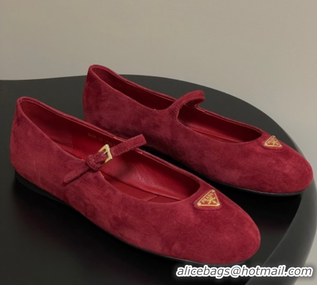 Big Discount Prada Suede ballerinas flat Red 2025 1F793N