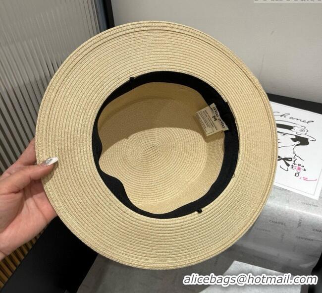 Discount Miu Miu Straw Wide Brim Hat with Shiny Band 0724 Beige 2025