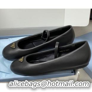 Hot Style Prada Nappa Leather ballerinas flat Black 2025 PR082509