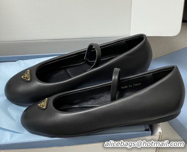 Hot Style Prada Nappa Leather ballerinas flat Black 2025 PR082509