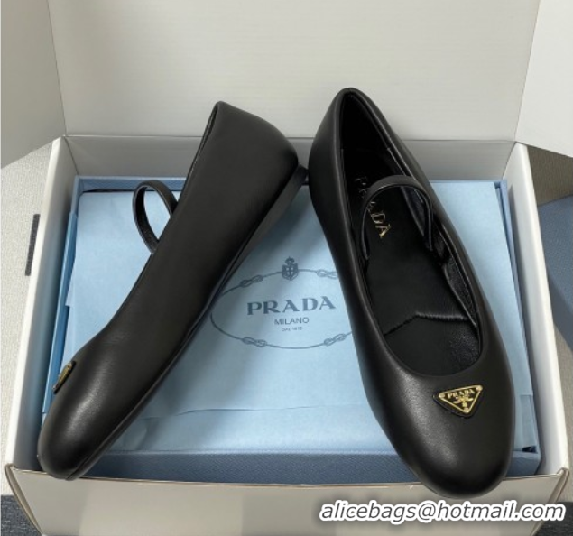 Hot Style Prada Nappa Leather ballerinas flat Black 2025 PR082509