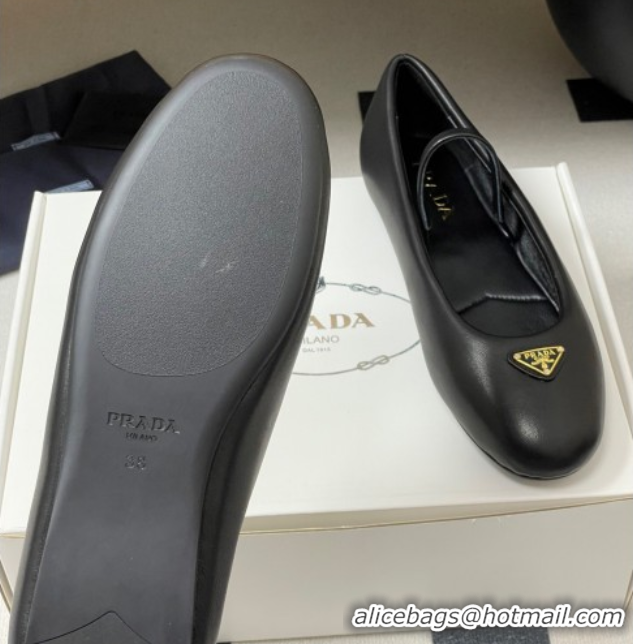 Hot Style Prada Nappa Leather ballerinas flat Black 2025 PR082509