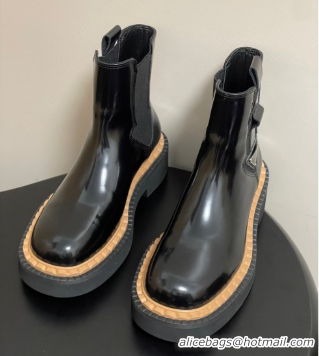 Charming Prada Brushed Leather Ankle Boots Black 2025 PR082511