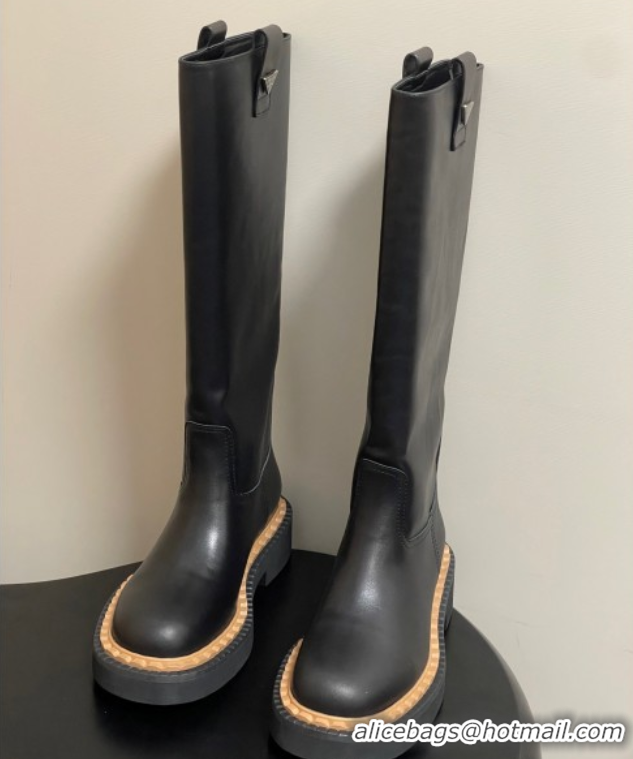 Top Grade Prada Calf Leather High Boots Black 2025 PR082512