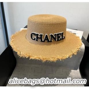 Luxury Classic Chanel Straw Wide Brim Hat with Fringe 0724 2025