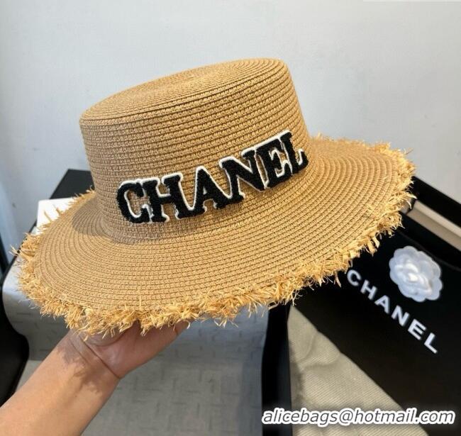 Luxury Classic Chanel Straw Wide Brim Hat with Fringe 0724 2025