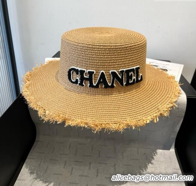 Luxury Classic Chanel Straw Wide Brim Hat with Fringe 0724 2025