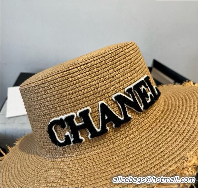 Luxury Classic Chanel Straw Wide Brim Hat with Fringe 0724 2025