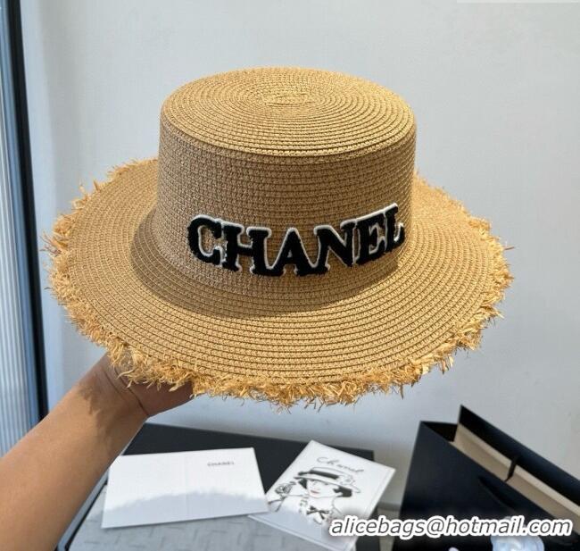 Luxury Classic Chanel Straw Wide Brim Hat with Fringe 0724 2025