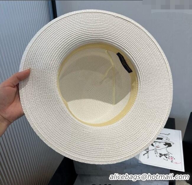 Discount Louis Vuitton Straw Wide Brim Hat with Cherry Band 0724 White/Blue 2025