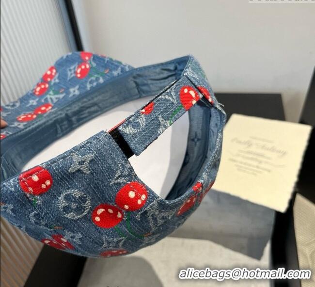 New Design Louis Vuitton LV x TM Cerise Cherry Baseball Hat 4081 Denim Blue 2025