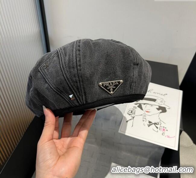 High Quality Cheap Prada Beret 0724 Black 2025