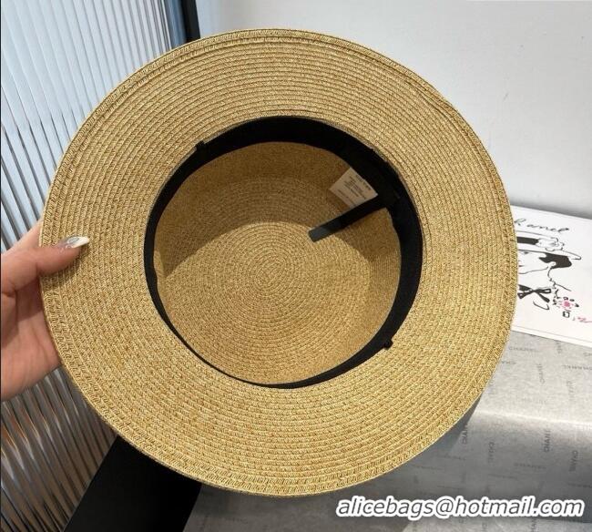 New Product Prada Straw Wide Brim Hat with Embroidered Band 0724 2025
