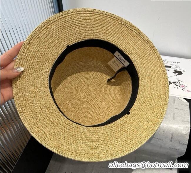 High Quality Chanel Straw Wide Brim Hat with Beads Band 0724 2025
