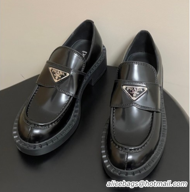 Good Looking Prada Brushed leather loafers Black 2025 1D246M