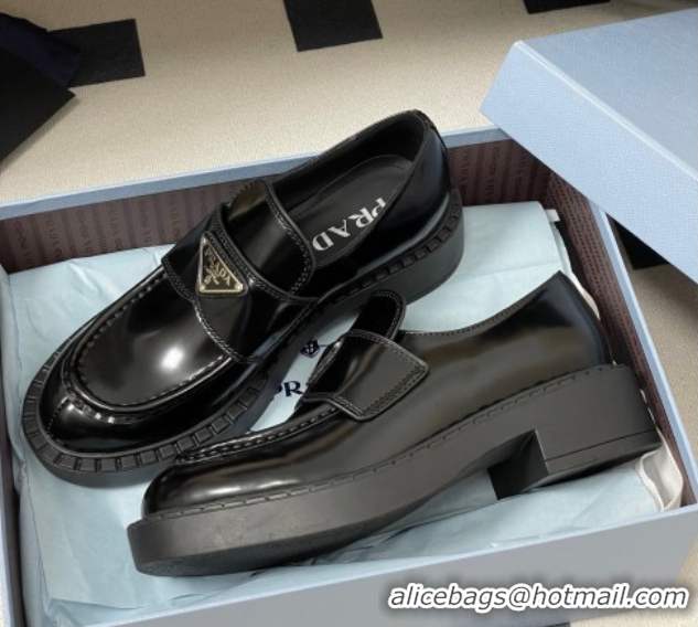 Good Looking Prada Brushed leather loafers Black 2025 1D246M