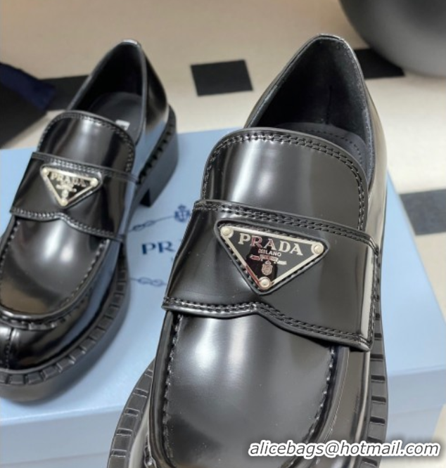 Good Looking Prada Brushed leather loafers Black 2025 1D246M