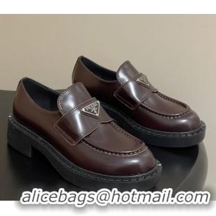 Modern Prada Brushed leather loafers Brown 2025 1D246M