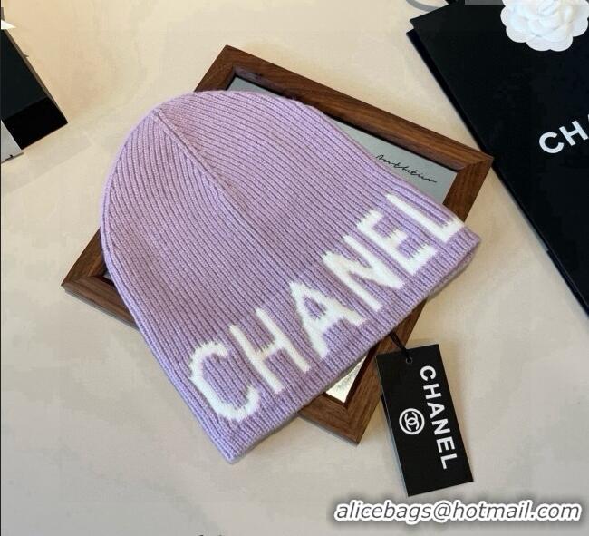 Low Cost Chanel Knit Hat CH0909088 Purple 2025