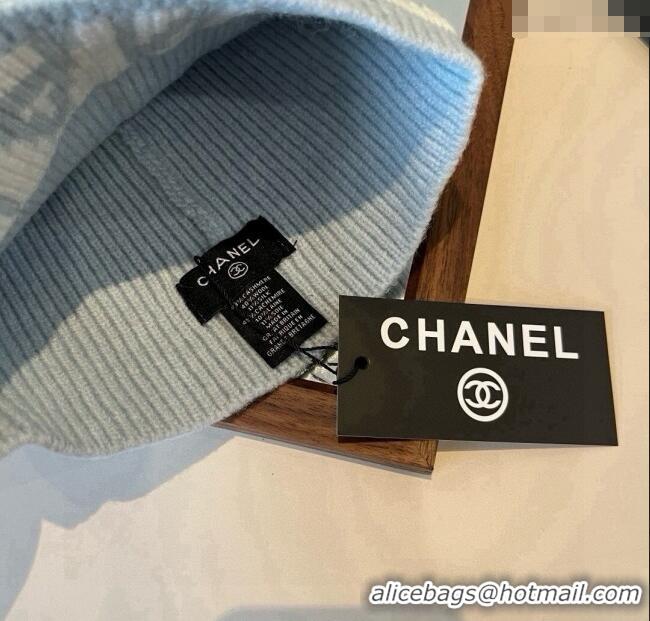Well Crafted Chanel Knit Hat CH0909088 Blue 2025