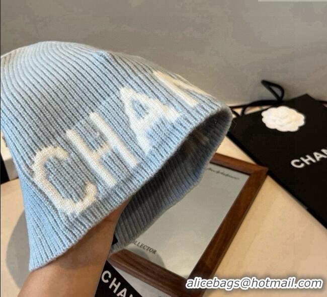 Well Crafted Chanel Knit Hat CH0909088 Blue 2025