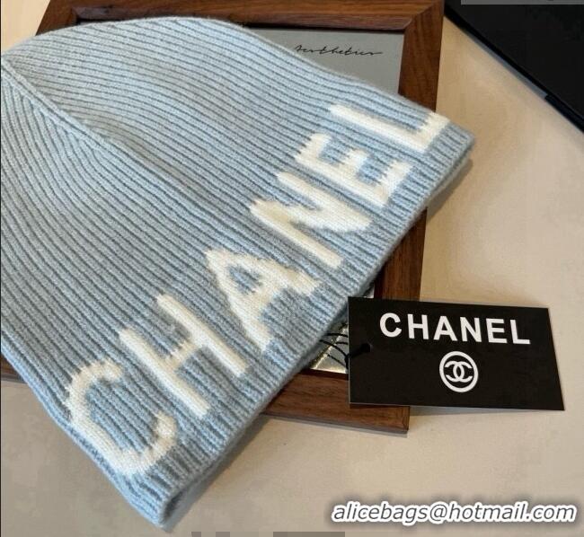 Well Crafted Chanel Knit Hat CH0909088 Blue 2025