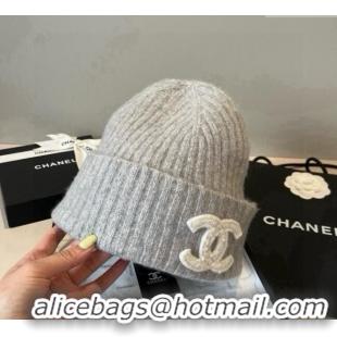 Good Cheap Chanel Knit Hat with Maxi CC CH0909090 Grey 2025