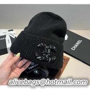 New Fashion Chanel Knit Hat with Maxi CC CH0909091 Black 2025