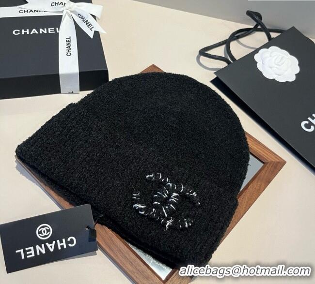 New Fashion Chanel Knit Hat with Maxi CC CH0909091 Black 2025