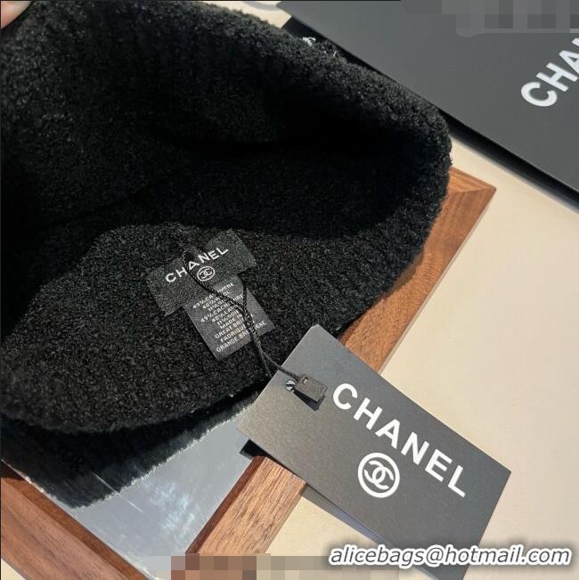 New Fashion Chanel Knit Hat with Maxi CC CH0909091 Black 2025