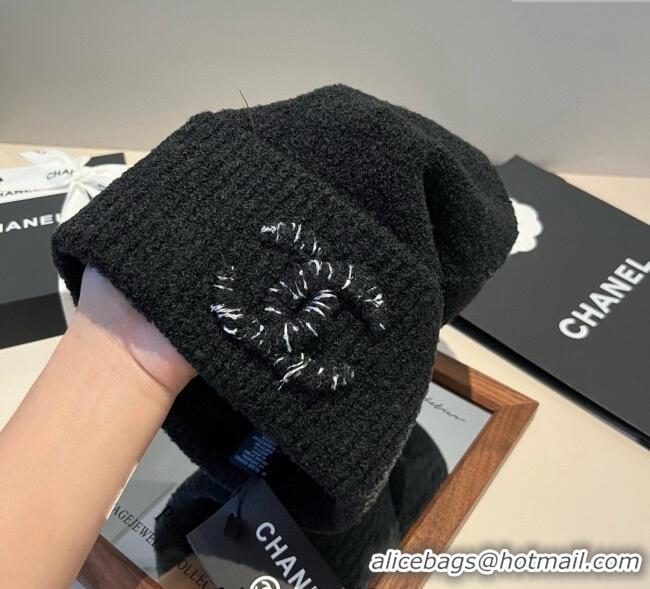New Fashion Chanel Knit Hat with Maxi CC CH0909091 Black 2025