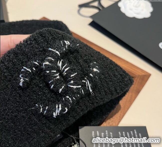 New Fashion Chanel Knit Hat with Maxi CC CH0909091 Black 2025