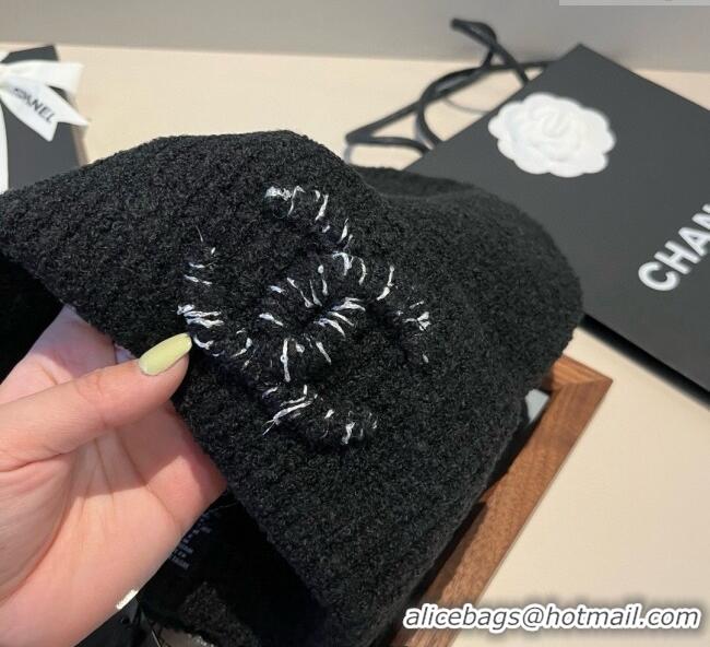 New Fashion Chanel Knit Hat with Maxi CC CH0909091 Black 2025