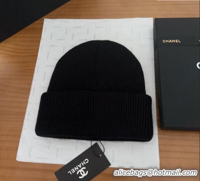 Luxury Classic Chanel Knit Hat with Heart CH0909092 Black 2025