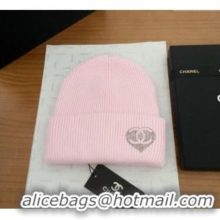 Spot Bulk Chanel Knit Hat with Heart CH0909092 Pink 2025