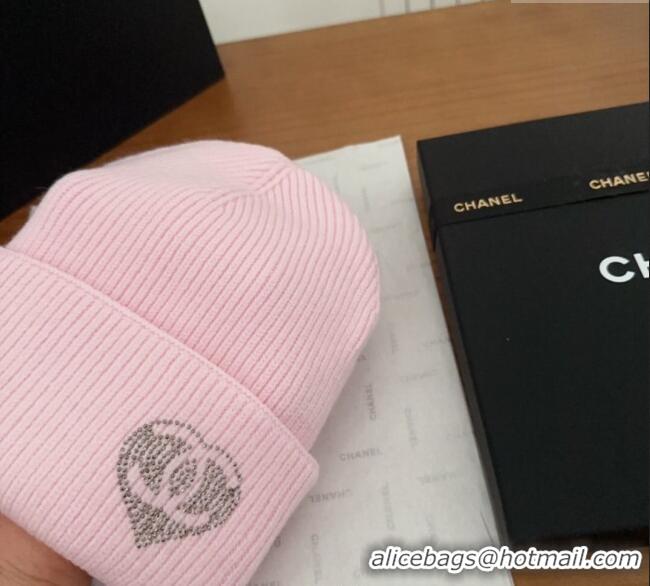 Spot Bulk Chanel Knit Hat with Heart CH0909092 Pink 2025