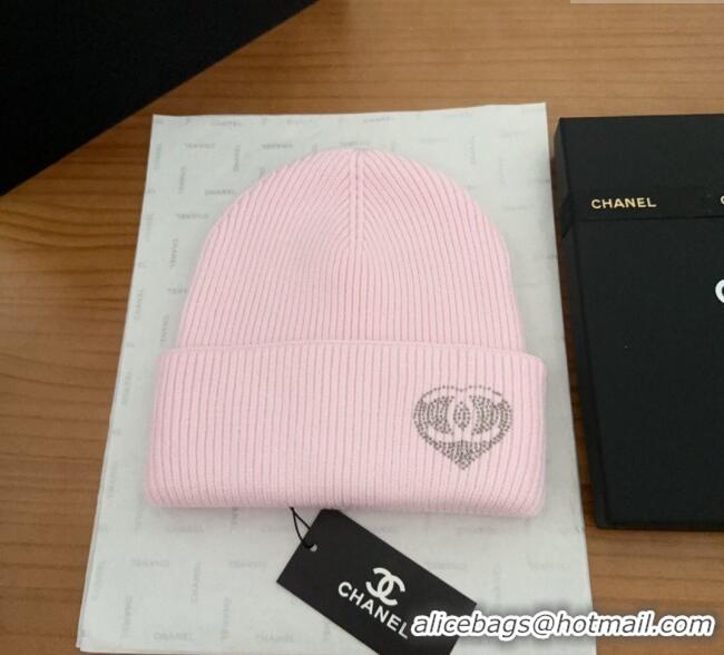 Spot Bulk Chanel Knit Hat with Heart CH0909092 Pink 2025