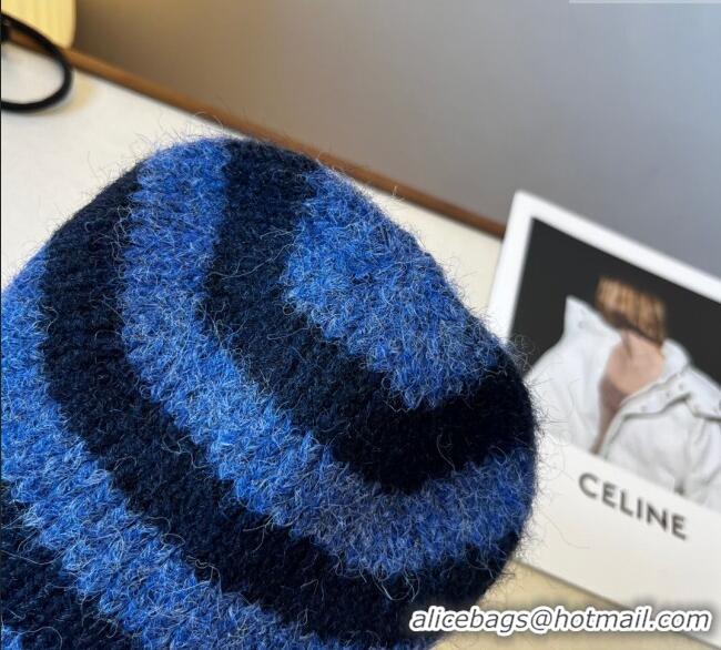 Spot Bulk Dior Miss Striped Knit Hat DR0909093 Blue 2025
