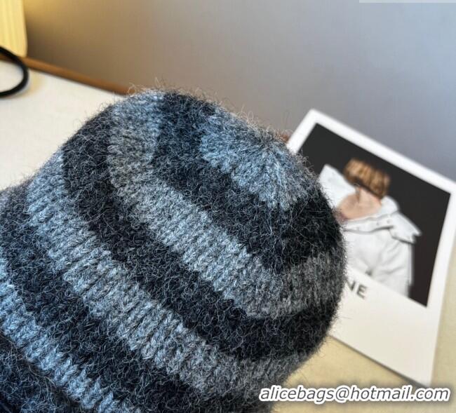 Good Taste Dior Miss Striped Knit Hat DR0909093 Grey 2025