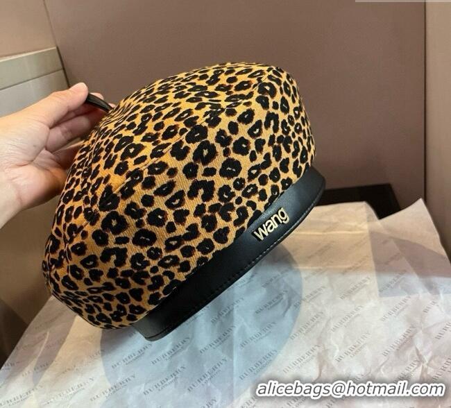 Spot Bulk Alexander Wang Leopard Print Beret Hat 0909 2025