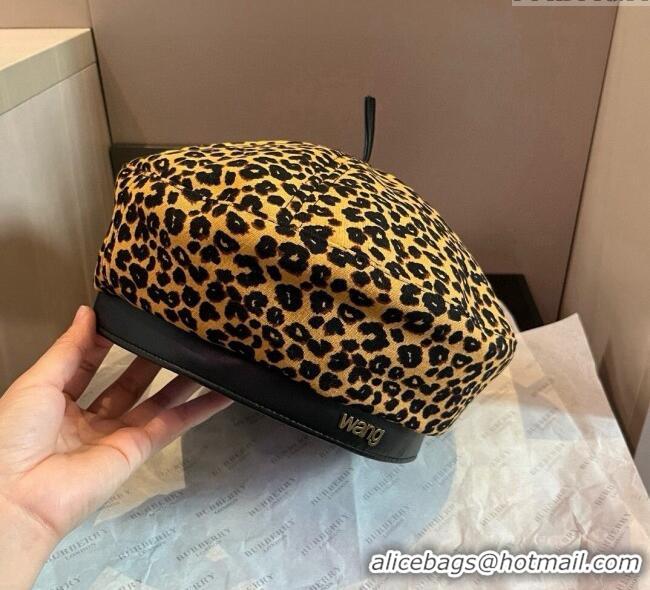 Spot Bulk Alexander Wang Leopard Print Beret Hat 0909 2025
