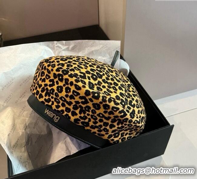 Spot Bulk Alexander Wang Leopard Print Beret Hat 0909 2025