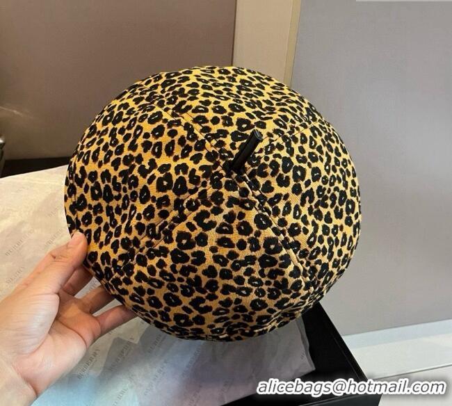 Spot Bulk Alexander Wang Leopard Print Beret Hat 0909 2025